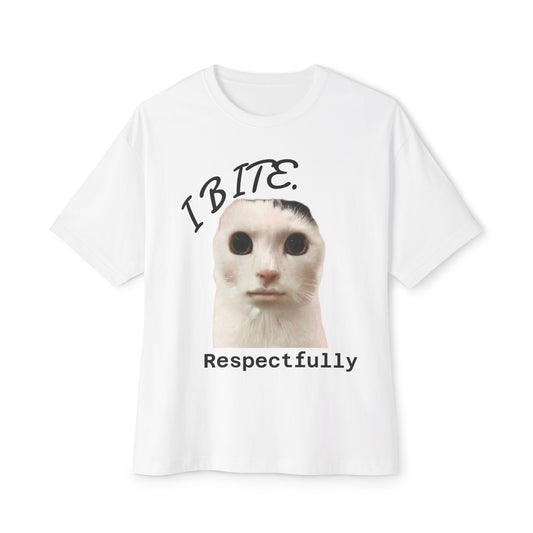 "I BITE. Respectfully." Box-Tee
